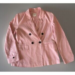 A Loves A Pink Linen Blend Blazer Double Breasted Tailored Blazer Size L Spring
